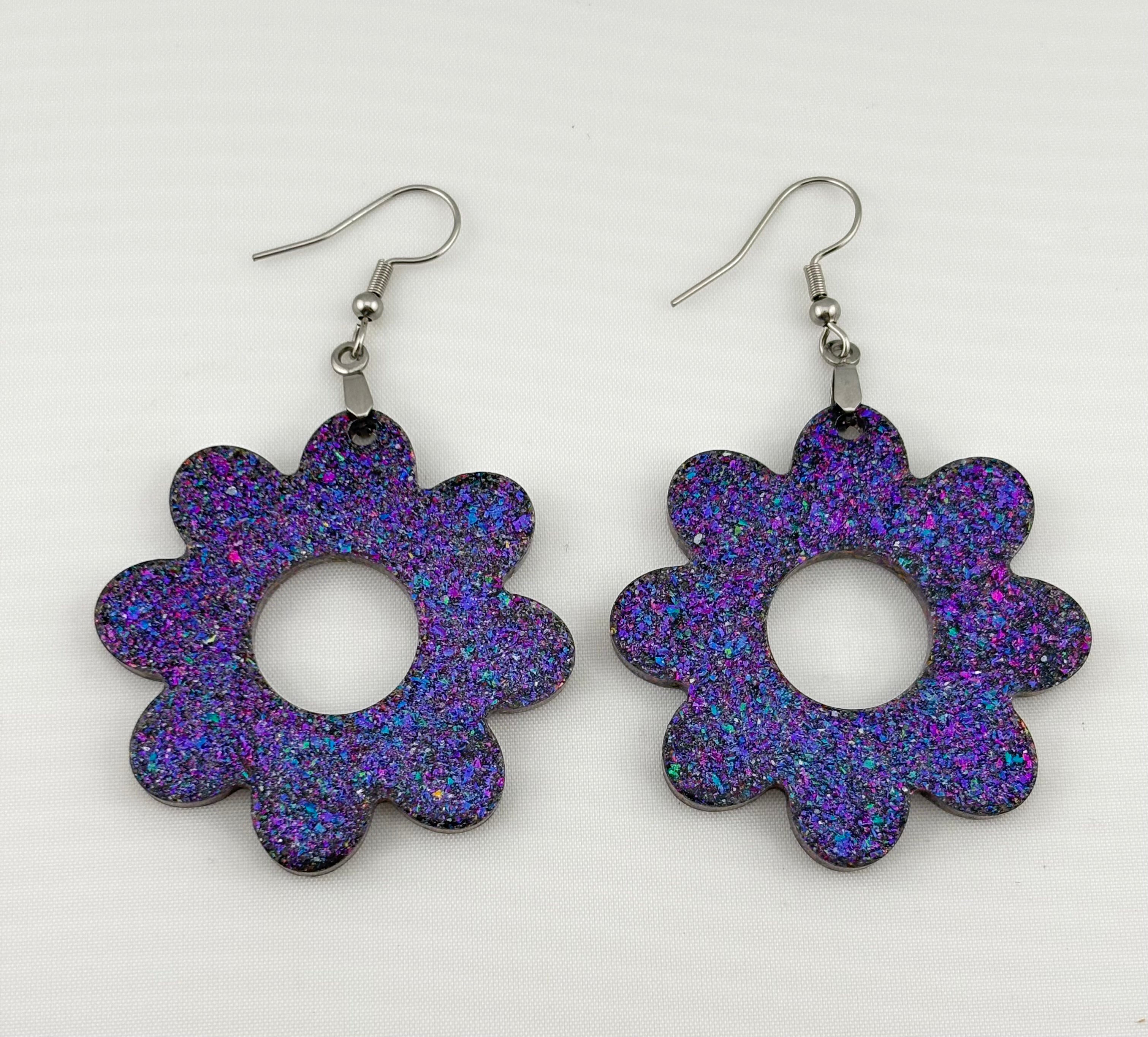 Cosmic Flower Hoops